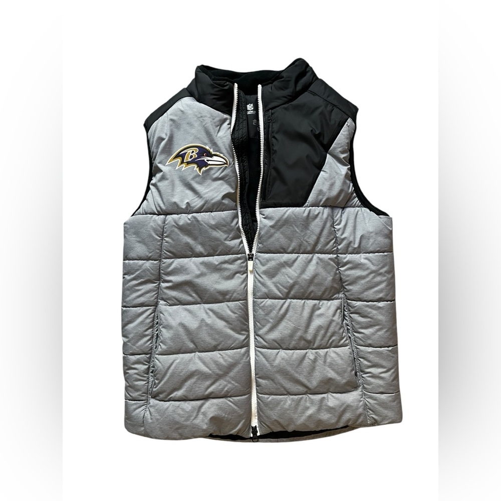 Nike Men's Baltimore Ravens Gray and Black Puffer Vest medium like new